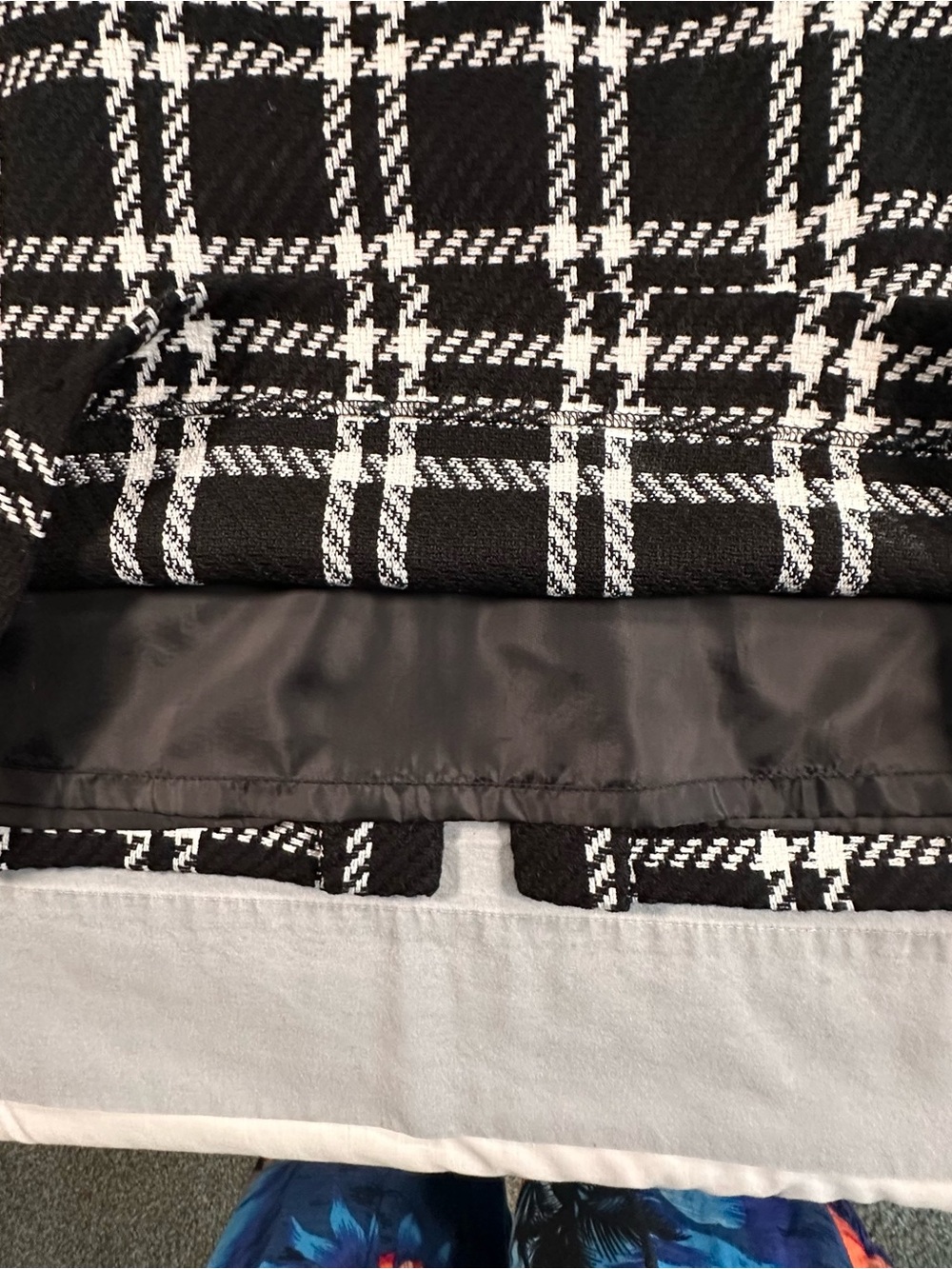 Black and White Plaid Pencil Skirt houndstooth business preppy tailored Y2K - Picture 4 of 13